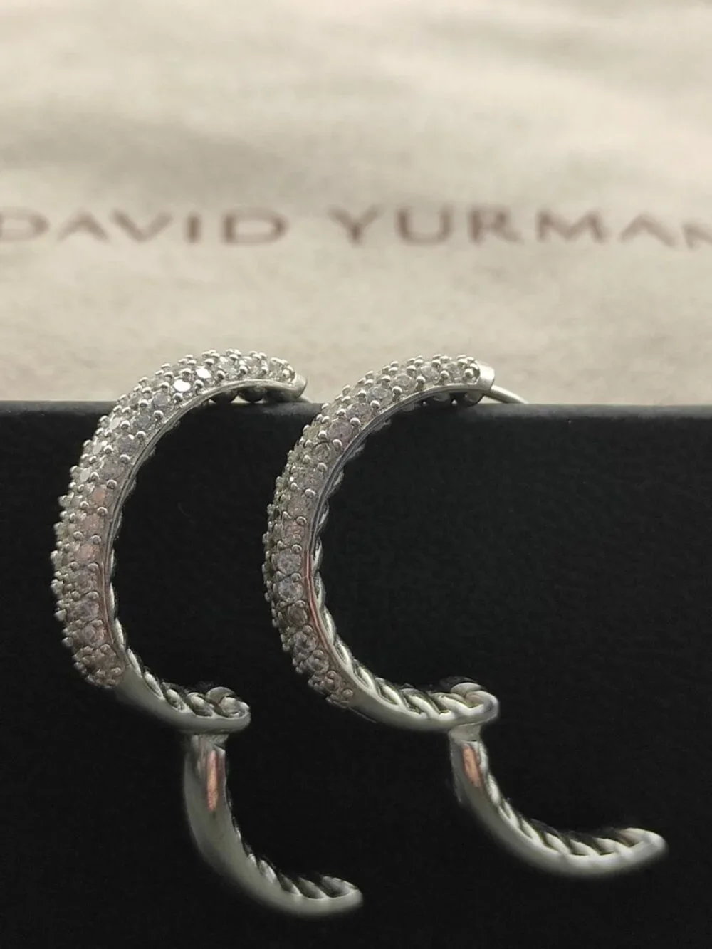David Yurman 925 Silver Earrings with Original Pouch - Picture 7 of 8